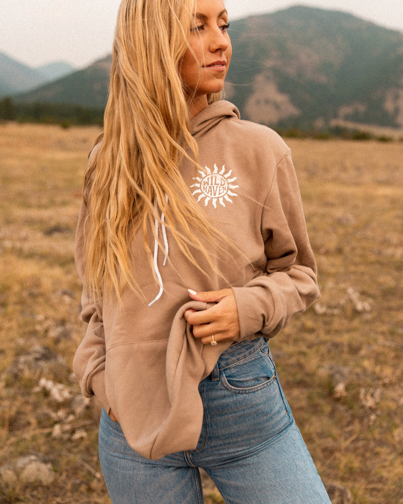 Catch The Sun Tan Drawstring Hoodie