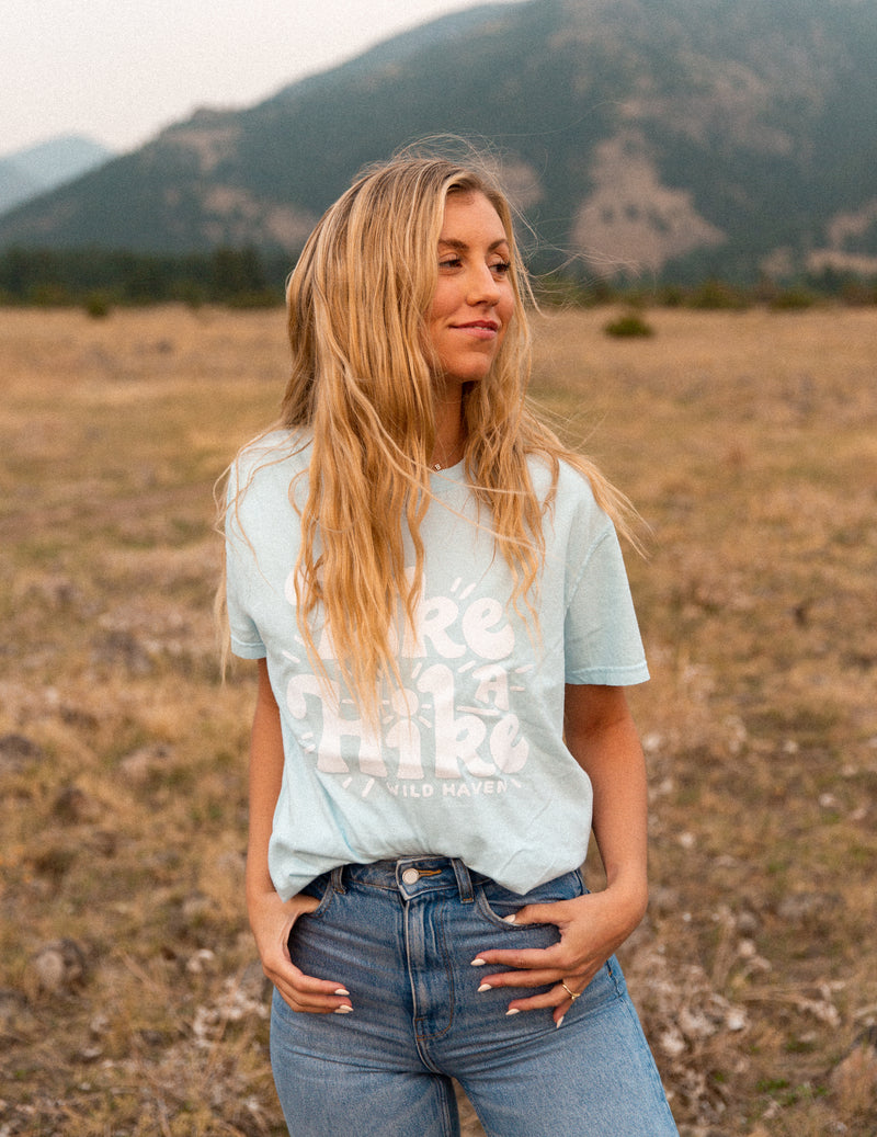 Take a Hike Short Sleeve T-Shirt in Baby Blue