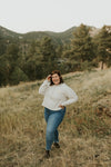 Sand and Mustard Cropped Fleece Hoodie