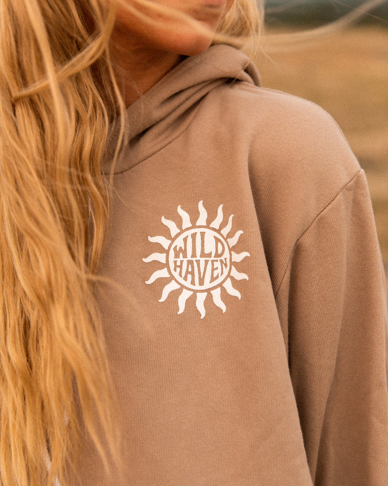 Catch The Sun Tan Drawstring Hoodie